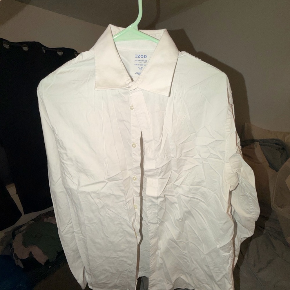IZOD Men's Crisp White Dress Shirt